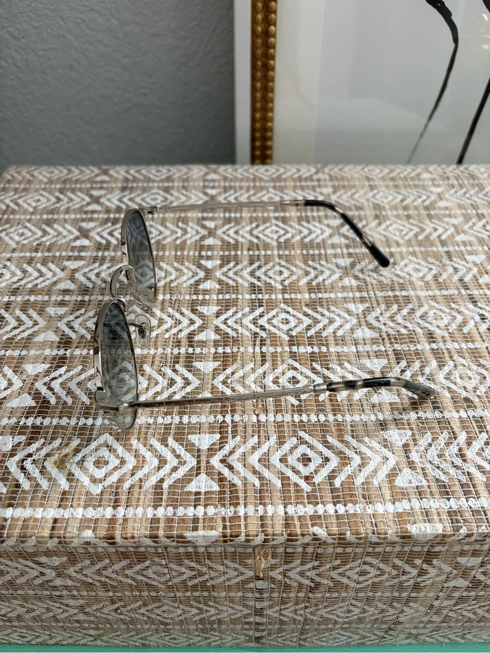 Ray-Ban Silver Frame Sunglasses with Blue Gradient Lenses
